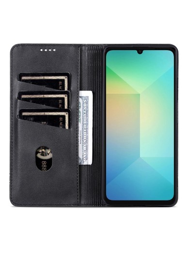 Калъф от еко кожа тип портмоне за Samsung Galaxy A07 4G - черен