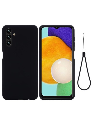 Предпазен удароустойчив силиконов гръб с каишка за Samsung Galaxy A13 - черен Предпазен удароустойчив силиконов гръб с каишка за Samsung Galaxy A13 - черен