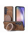 Предпазен гръб с въртяща се стойка съвместим с MagSafe за Samsung Galaxy A15 5G - кафяв