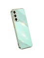 Предпазен удароустойчив гръб с галванизирана рамка за Samsung Galaxy A15 - зелен