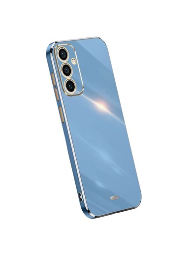 Предпазен удароустойчив гръб с галванизирана рамка за Samsung Galaxy A15 - син Предпазен удароустойчив гръб с галванизирана рамка за Samsung Galaxy A15 - син