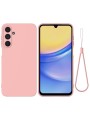 Предпазен удароустойчив силиконов гръб с каишка за Samsung Galaxy A16 5G - розов