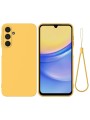 Предпазен удароустойчив силиконов гръб с каишка за Samsung Galaxy A16 5G - жълт