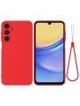 Предпазен удароустойчив силиконов гръб с каишка за Samsung Galaxy A16 5G - червен