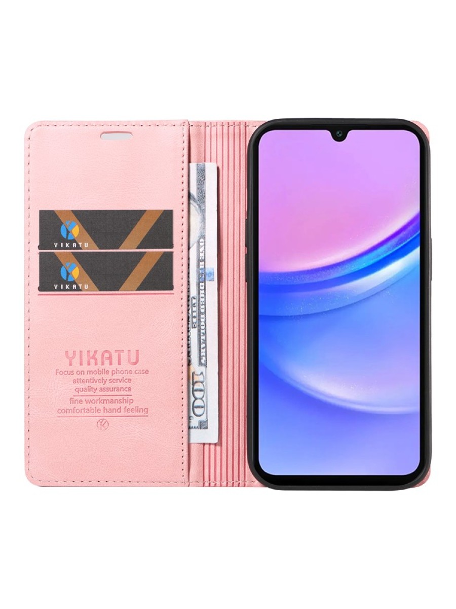 Калъф от еко кожа тип портмоне за Samsung Galaxy A16 5G - розов