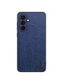 Удароустойчив гръб от еко кожа  с дървесна текстура за Samsung Galaxy A16 - син
