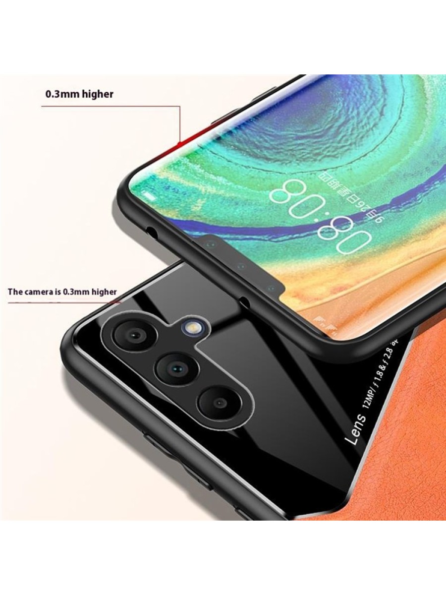 Предпазен гръб с покритие от еко кожа за Samsung Galaxy A16 - черен