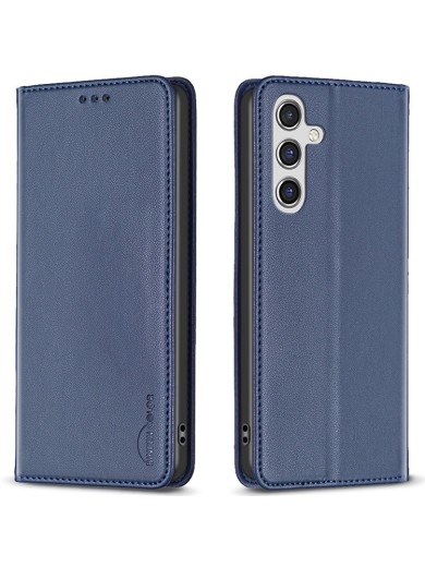Калъф от еко кожа тип портмоне за Samsung Galaxy A16 - син