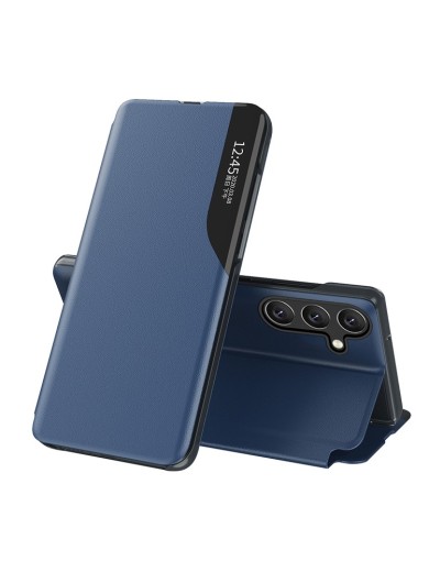 Калъф от еко кожа с прозорец за Samsung Galaxy A16 - син
