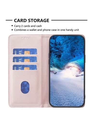 Калъф от еко кожа тип портмоне за Samsung Galaxy A16 - розов