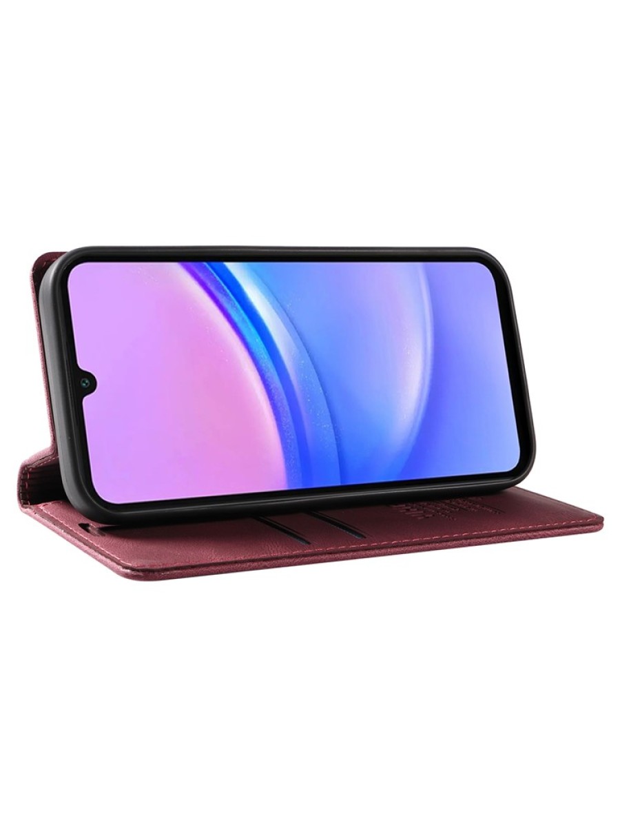 Калъф от еко кожа тип портмоне за Samsung Galaxy A16 - червен