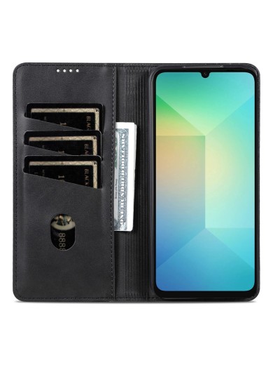Калъф от еко кожа тип портмоне за Samsung Galaxy A17 - черен