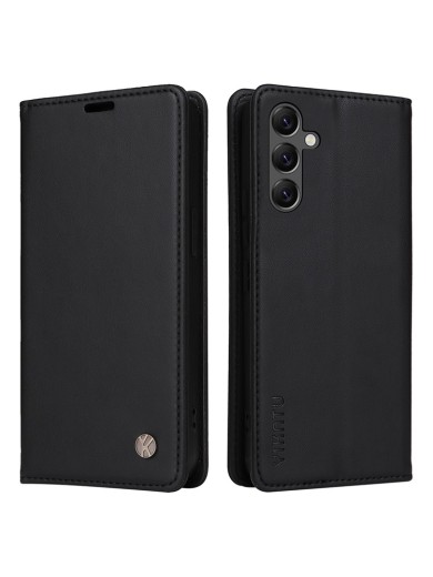Калъф за телефон от еко кожа тип портмоне за Samsung Galaxy A25 - черен
