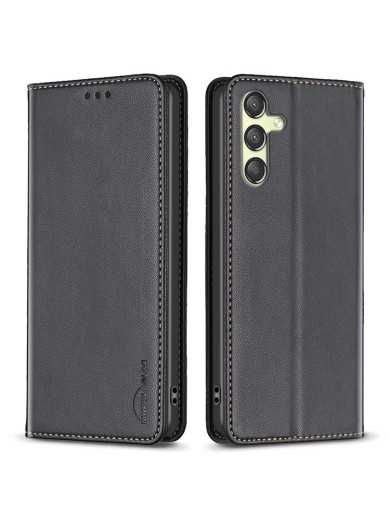 Калъф от еко кожа тип портмоне за Samsung Galaxy A25 - черен