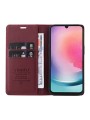 Калъф за телефон от еко кожа тип портмоне за Samsung Galaxy A25 - червен