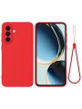 Предпазен удароустойчив силиконов гръб с каишка за Samsung Galaxy A26 - червен