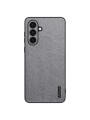 Удароустойчив предпазен гръб от еко кожа  с дървесна текстура за Samsung Galaxy A26 - сив