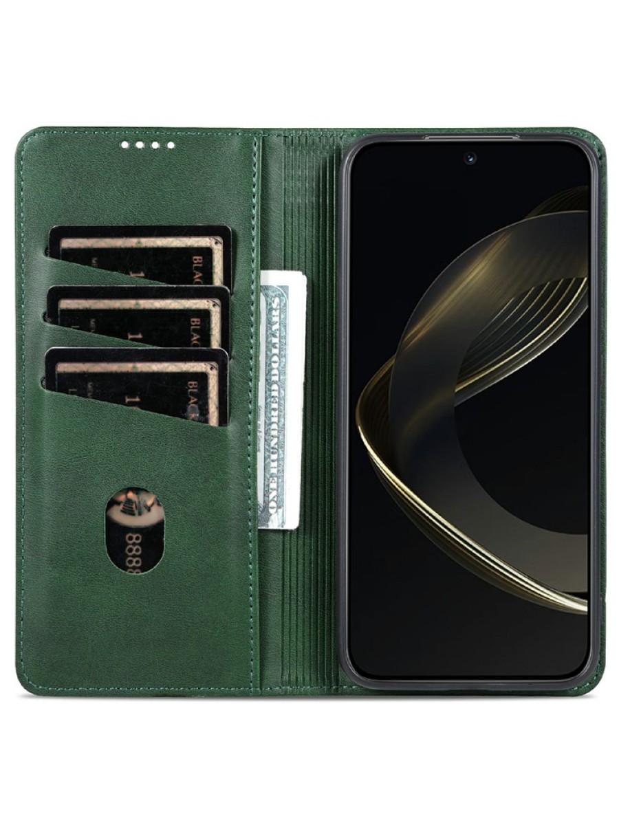 Калъф от еко кожа тип портмоне за Samsung Galaxy A26 - зелен