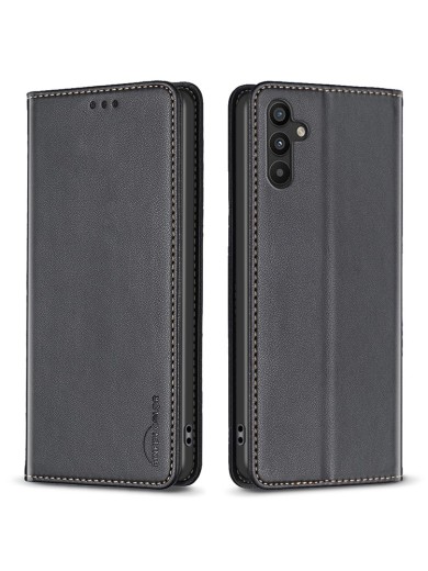 Калъф от еко кожа тип портмоне за Samsung Galaxy A34 - черен