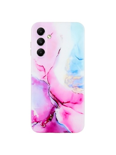 Предпазен гръб с мраморни шарки за Samsung Galaxy A35 - розов и син Предпазен гръб с мраморни шарки за Samsung Galaxy A35 - розов и син