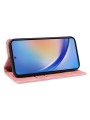 Калъф от еко кожа тип портмоне с RFID  блокираща технология за Samsung Galaxy A35 - розов