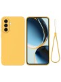 Предпазен удароустойчив силиконов гръб с каишка за Samsung Galaxy A36 - жълт