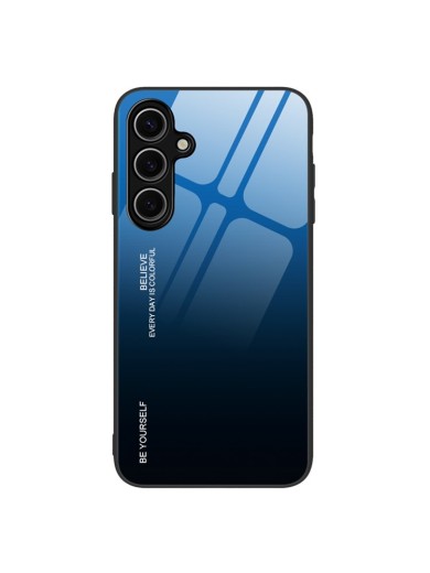 Предпазен гръб от закалено стъкло за Samsung Galaxy A36 - син и черен Предпазен гръб от закалено стъкло за Samsung Galaxy A36 - син и черен