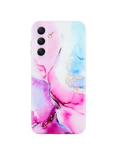 Предпазен гръб с мраморни шарки за Samsung Galaxy A36 - розов и син Предпазен гръб с мраморни шарки за Samsung Galaxy A36 - розов и син