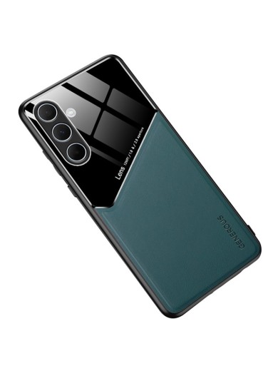 Предпазен гръб с покритие от еко кожа за Samsung Galaxy A36 - зелен Предпазен гръб с покритие от еко кожа за Samsung Galaxy A36 - зелен