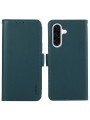 Калъф от еко кожа тип портмоне с RFID блокиране за Samsung Galaxy A36 - зелен