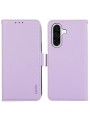 Калъф от еко кожа тип портмоне с RFID блокиране за Samsung Galaxy A36 - лилав
