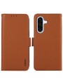 Калъф от еко кожа тип портмоне с RFID блокиране за Samsung Galaxy A36 - кафяв