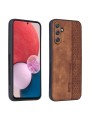 Противоплъзгащ се тънък гръб от еко кожа за Samsung Galaxy A54 - кафяв