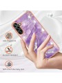 Предпазен удароустойчив гръб с мраморни шарки за Samsung Galaxy A54 - лилав