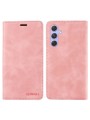 Калъф от еко кожа тип портмоне с RFID  блокираща технология за Samsung Galaxy A54 - розов