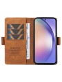 Калъф от еко кожа тип портмоне за Samsung Galaxy A54 - кафяв