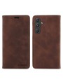 Калъф от еко кожа тип портмоне с RFID  блокираща технология за Samsung Galaxy A55 - кафяв