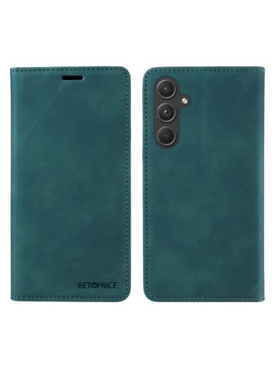 Калъф от еко кожа тип портмоне с RFID блокираща технология за Samsung Galaxy A55 - зелен Калъф от еко кожа тип портмоне с RFID блокираща технология за Samsung Galaxy A55 - зелен