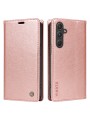 Калъф от еко кожа тип портмоне за Samsung Galaxy A55 - розов