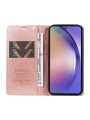 Калъф от еко кожа тип портмоне за Samsung Galaxy A55 - розов