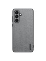 Удароустойчив предпазен гръб от еко кожа  с дървесна текстура за Samsung Galaxy A56 - сив