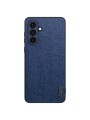 Удароустойчив предпазен гръб от еко кожа  с дървесна текстура за Samsung Galaxy A56 - син