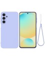 Предпазен удароустойчив силиконов гръб с каишка за Samsung Galaxy A56 - лилав