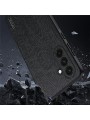 Удароустойчив калъф от еко кожа  с дървесна текстура за Samsung Galaxy A56 - черен