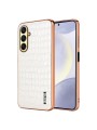 Предпазен гръб от еко кожа за Samsung Galaxy A56 - бял