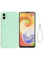 Предпазен устойчив на надраскване силиконов гръб с каишка за Samsung Galaxy F04 - зелен