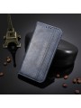 Калъф от еко кожа с ретро текстура тип портмоне за Samsung Galaxy F04 - син