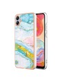 Предпазен удароустойчив гръб с мраморни шарки за Samsung Galaxy M04 - зелен
