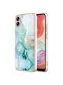 Предпазен удароустойчив гръб с мраморни шарки за Samsung Galaxy M04 - зелен