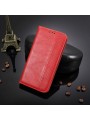 Калъф от еко кожа с ретро текстура тип портмоне за Samsung Galaxy M04 - червен